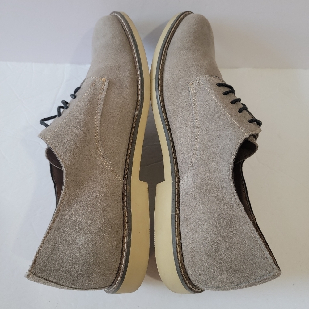 BANANA REPUBLIC Suede Oxford Men's Sz 12 Gray Lace-Up Business Casual Minimalist - Picture 5 of 10